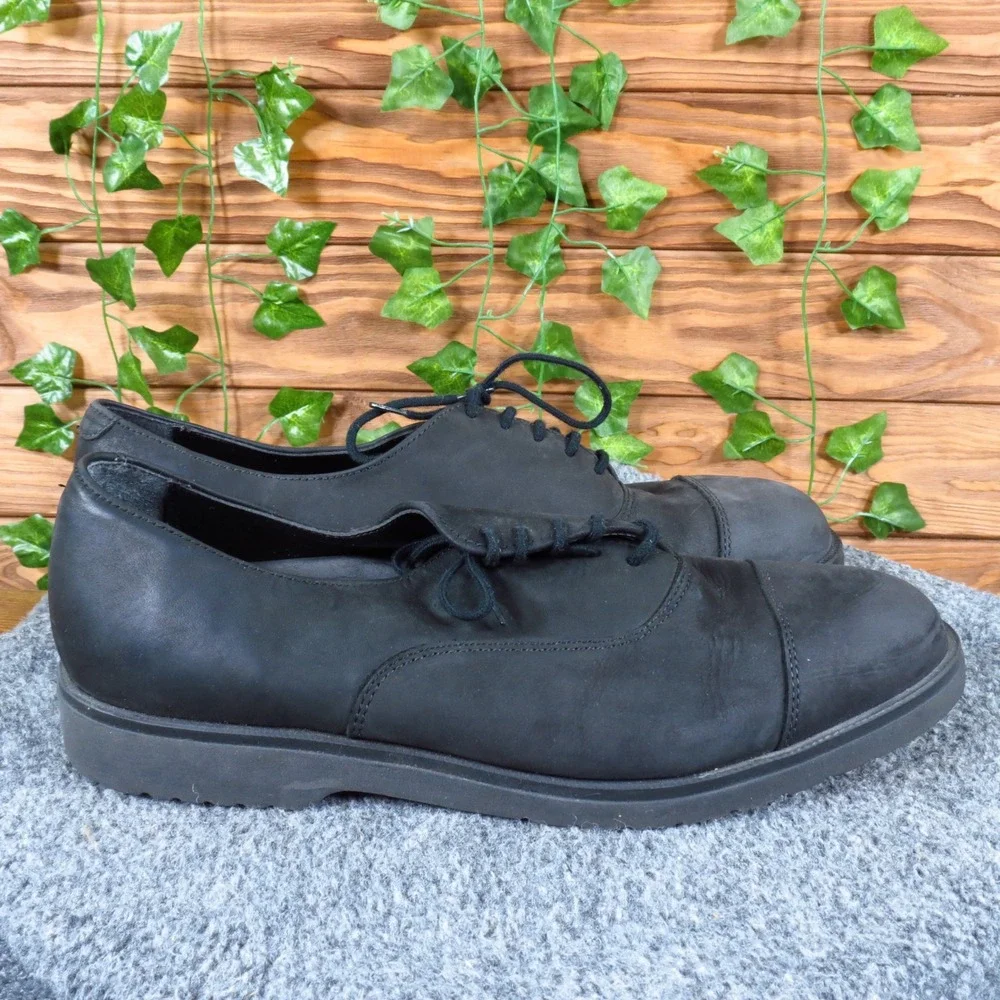 Easy Spirit 630113‎ Mens Oxford Shoes Size 10 Dress Formal Black Nubuck Leather